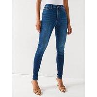 V By Very Florence High Rise Skinny Jeans - Dark Wash