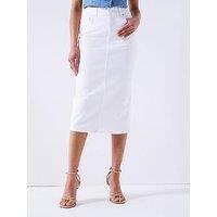 V By Very Denim Midi Skirt - White