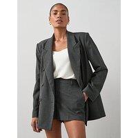 The Very Collection Oversized Check Blazer - Black