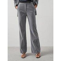 The Very Collection Relaxed Velvet Suit Trouser - Grey
