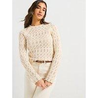 Vero Moda Fabienne Long Sleeve O-Neck Pullover - Cream