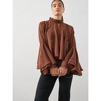 The Very Collection Cape Blouse - Brown