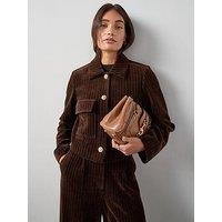 The Very Collection Cord Structured Cropped Blazer - Brown