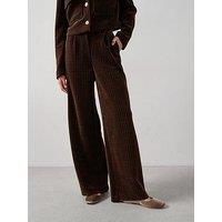 The Very Collection Cord Structured Wide Leg Trousers - Brown