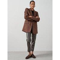 The Very Collection Relax Oversized Faux Suede Blazer - Brown