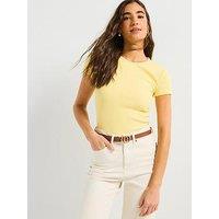 Vero Moda Chloe Short Sleeve Top - Yellow
