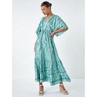 Roman Tie Back Tassel Detail Tiered Dress