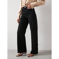 The Very Collection Short High Waist Wide Leg Jeans - Black
