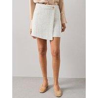 The Very Collection Faux Wool Tailored Mini Skirt - Cream
