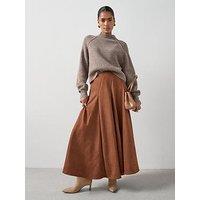 The Very Collection Suedette Full Midaxi Skirt - Brown