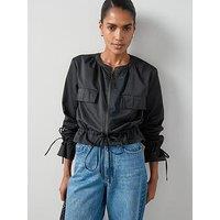 The Very Collection Zip Through Woven Jacket - Black