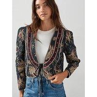The Very Collection Printed Jacket With Embroidery - Print