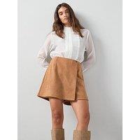 The Very Collection Suede Mini Skort - Brown