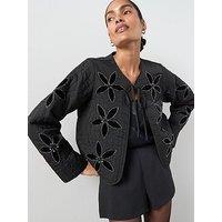 The Very Collection Embellished Tie Trophy Jacket - Black
