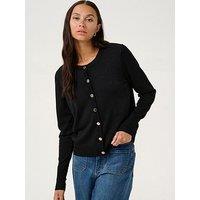 Kaffe Regina Metallic Knit Cardigan - Black