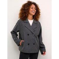 Kaffe Short Double Breasted Jacket - Grey
