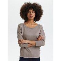 Saint Tropez Mila 3/4 Sleeve Batwing Jumper - Beige