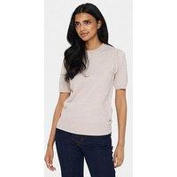Saint Tropez Mila Short Sleeve Jumper - Beige