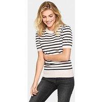 Saint Tropez Mila Short Sleeve Jumper - Beige