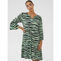 Kaffe Lea Amber Zebra Print Dress - Green