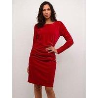 Kaffe Kelly Long Sleeve Mini Dress - Red