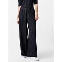 French Connection Wide Leg Jersey Stretch Stripe Trousers - Black