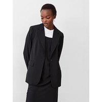 French Connection Single Breasted Blazer With Concealed Pockets - Black