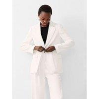 French Connection Single Breasted Blazer With Concealed Pockets - Cream
