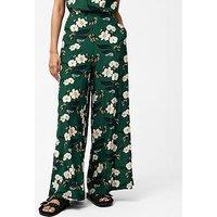 French Connection Floral Print Wide Leg High Waisted Stretch Trousers