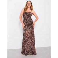 The Very Collection Corset Detail Animal Maxi Dress - Print