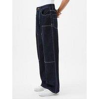 French Connection Cotton Relaxed Fit Contrast Stitch Denim Jeans
