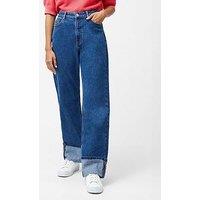 French Connection Cotton Stretch Straight Leg Turn Up Denim Jeans
