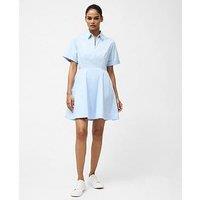 French Connection Cotton Poplin Stretch Mini A-Line Relaxed Fit Shirt Dress