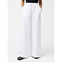 French Connection Cotton Linen Blend Relaxed Fit Wide Leg Trousers With Drawcord