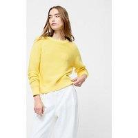 French Connection Cotton Mozart Knit Long Sleeve Jumper - Yellow