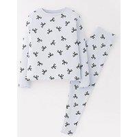 V By Very Girls Rib Long Sleeve Printed Pyjamas - Multi