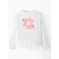 The Very Collection Girls Long Sleeve Floral Graphic Top - White