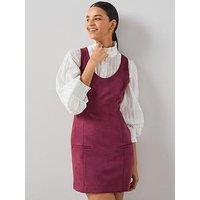 The Very Collection Faux Suede Mini Shift Dress Plum