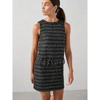The Very Collection Boucle Metallic Belted Mini Dress - Black