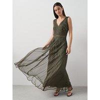 The Very Collection Embellished Tulle Maxi Dress - Green