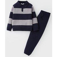 Mini V By Very Boys Knitted Polo Top And Joggers Set - Multi