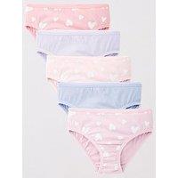 V By Very Girls 5 Pack Heart Briefs - Multi