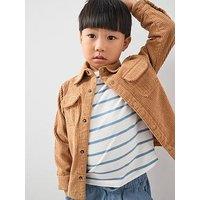 The Very Collection Boys Cord Shacket And Striped Long Sleeve T-Shirt Set - Multi