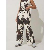 Yours Curve Cow Textured Trouser