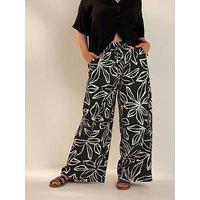 Yours Curve Pull On Woven Wide Leg Trouser