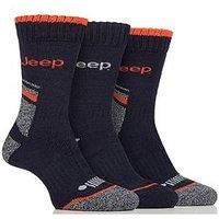 Sockshop Jeep Poly Workwear Boot Crew Socks 3 Pack - Navy