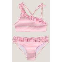 Monsoon Girls Stripe Ruffle Bikini Set - Orange