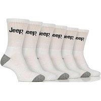 Sockshop Jeep Sports Crew Socks 6 Pack - White