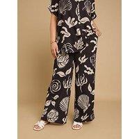 Yours Curve Textured Wide Leg Trouser
