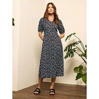 M&Co V Neck Midi Dress - Black